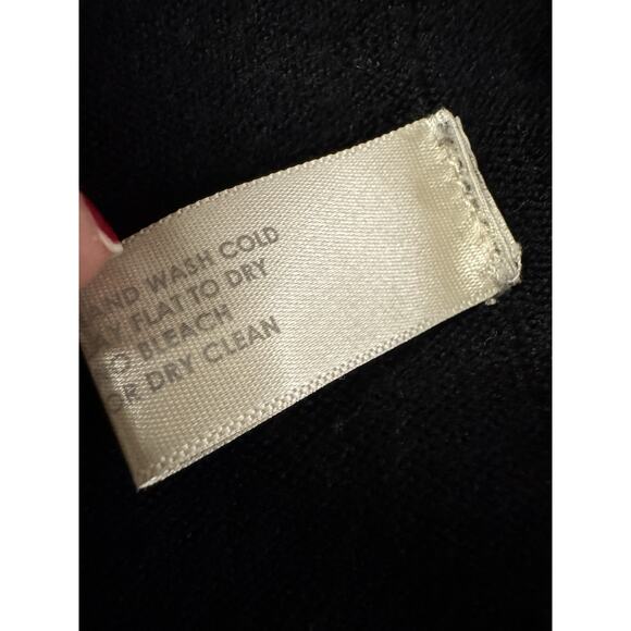 White + Warren Wool Sweater Women’s XS Trapeze Cardigan Lightweight Merino Black - Picture 6 of 9